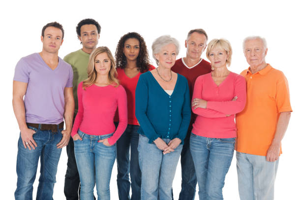 istock Multiracial Group In Casuals Standing Together - Isolated. 171298106