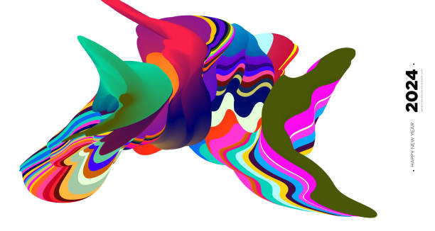 istock Vector colorful abstract fluid background for calendar cover template new year 2024 1712982073
