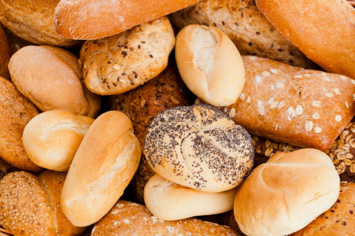 Heap of different types of bread