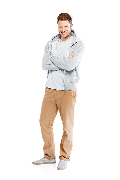 istock Portrait of casual young guy standing on white 171298403