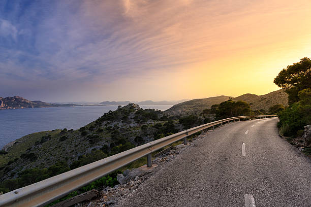 Road into the sun - Mallorca stock photo