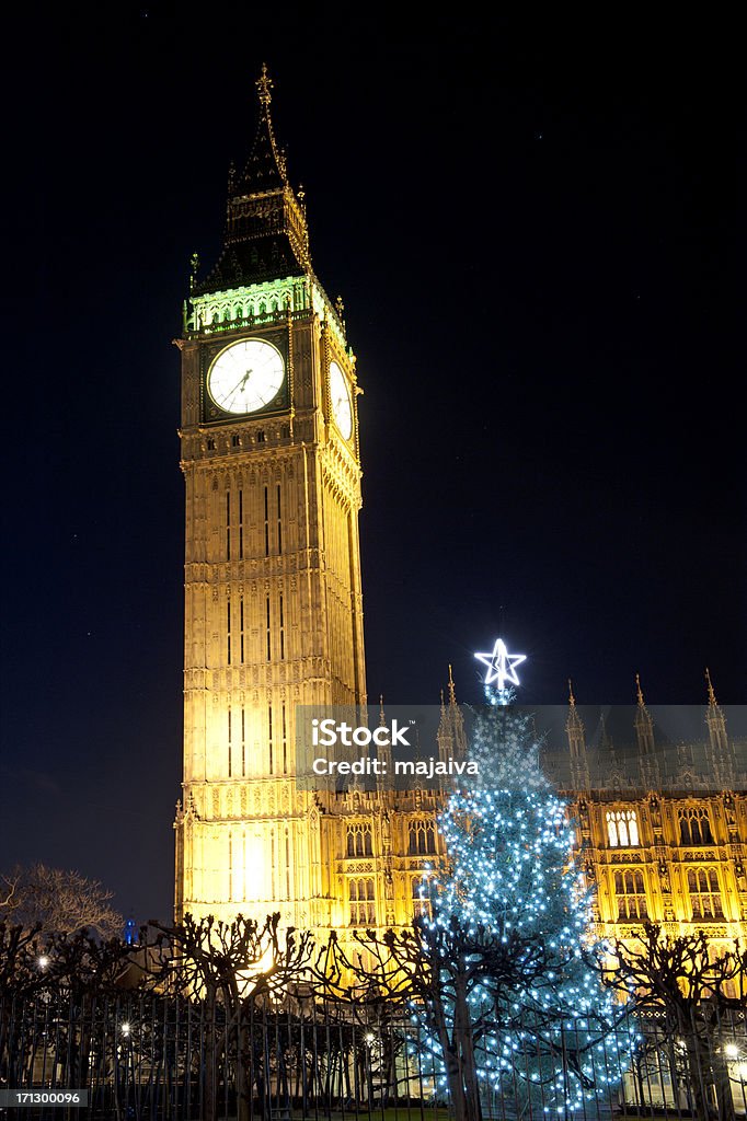 Big Ben und Westminster Palace in London x-mass Nacht-shooting - Lizenzfrei London - England Stock-Foto