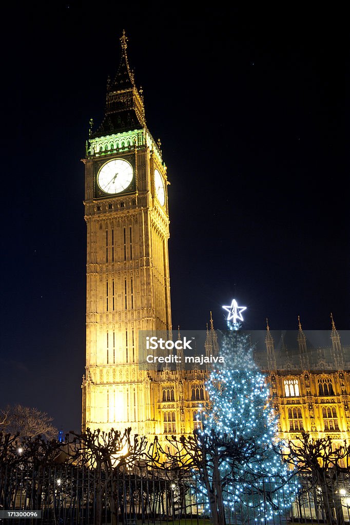 Big Ben e O Palácio de Westminster Londres x-mass noite sessão - Royalty-free Londres - Inglaterra Foto de stock