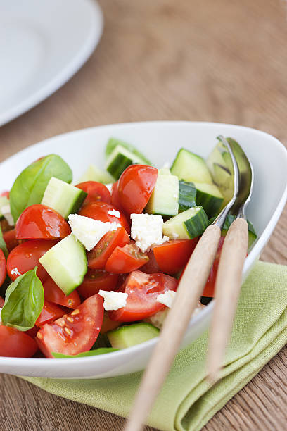 Fresh tomato salad stock photo