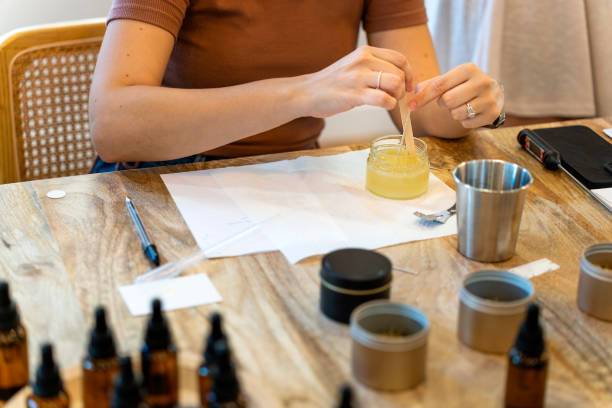 istock Aromatic candle workshop. Newly made candle 1713008399