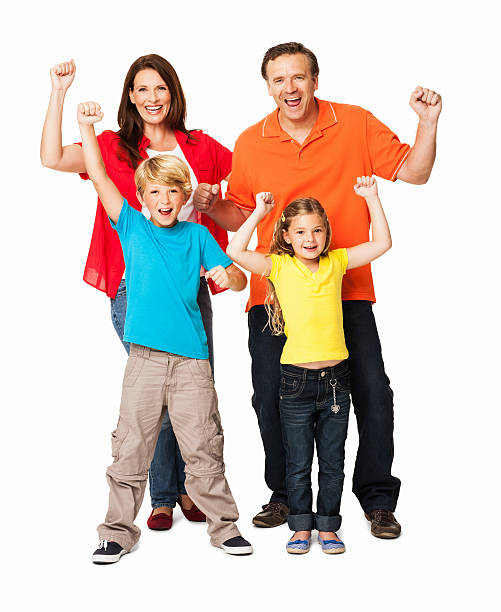 istock Excited Family Celebrating Success - Isolated 171300963