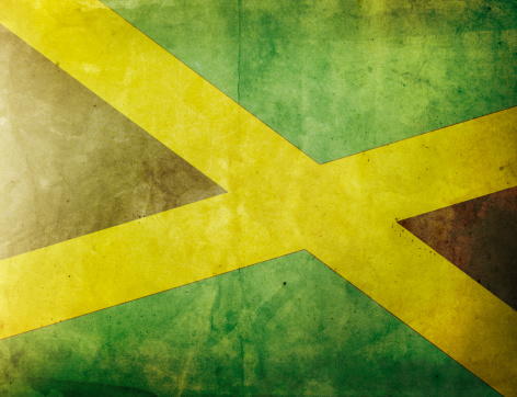 vintage and retro / flag of country jamaica / grunge and grain added