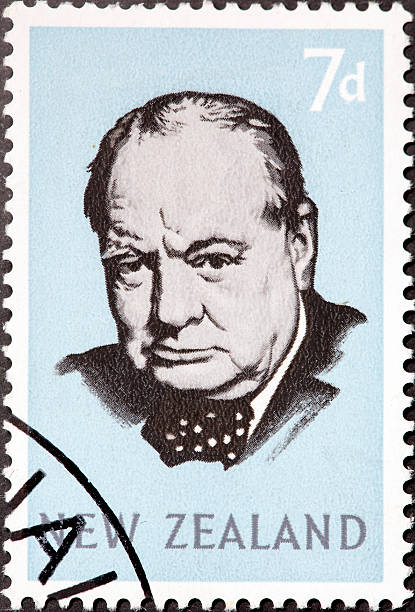 Sir Winston Churchill Sir Winston ChurchillFeatured on a Stamp from New Zealand winston churchill prime minister stock pictures, royalty-free photos & images