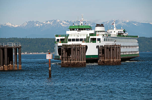 istock Ferryboat arriving at dock on Puget Sound 171301636