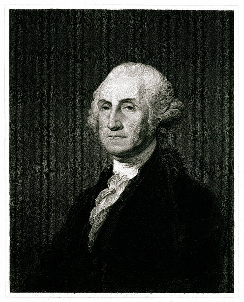 George Washington "Engraving From 1834 Featuring The First American President, George Washington.  Washington Lived From 1732 Until 1799." george washington photos stock illustrations
