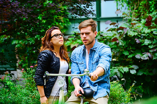 istock Troubled young couple and  bike 171302061