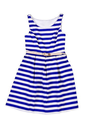 istock Women's blue and white striped dress 171302572