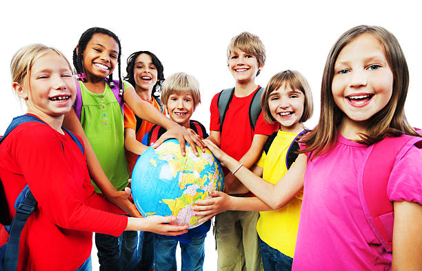 istock Group of kids and the Globe. 171302789
