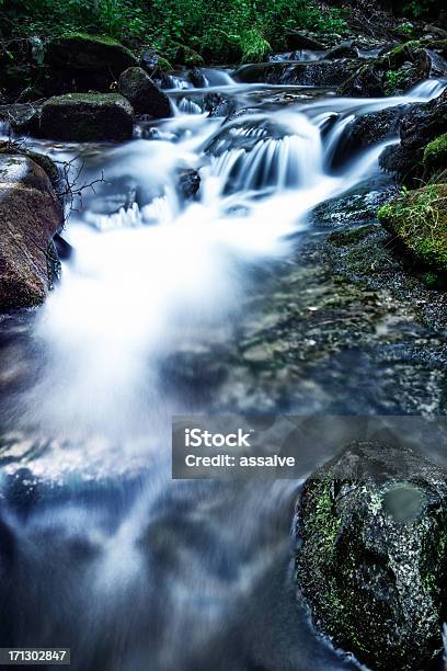 Flussbett In Den Schweizer Bergen Stockfoto und mehr Bilder von Bewegungsunschärfe - Bewegungsunschärfe, Bildhintergrund, Blau