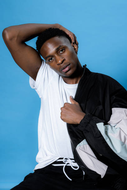 istock Attractive smiled african american man guy posing in different poses concentrated handsome stylish man 1713033328
