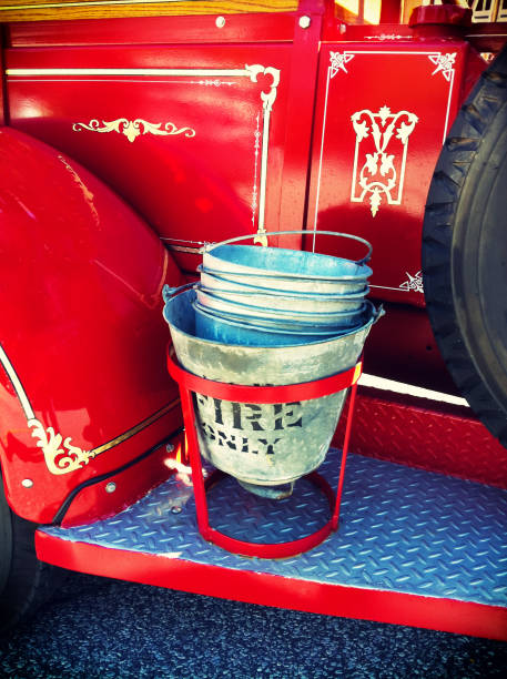 Water Buckets On A Vintage Fire Truck. Taken with an Iphone4. Tinted