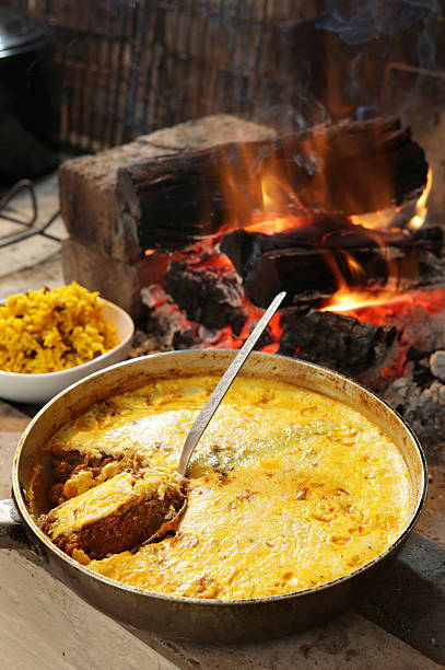 Bobotie, traditional South African dish stock photo