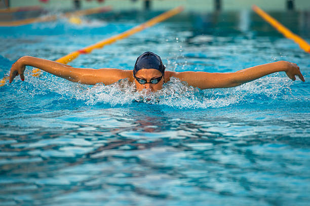 istock Female swimmer at butterfly stroke 171303618