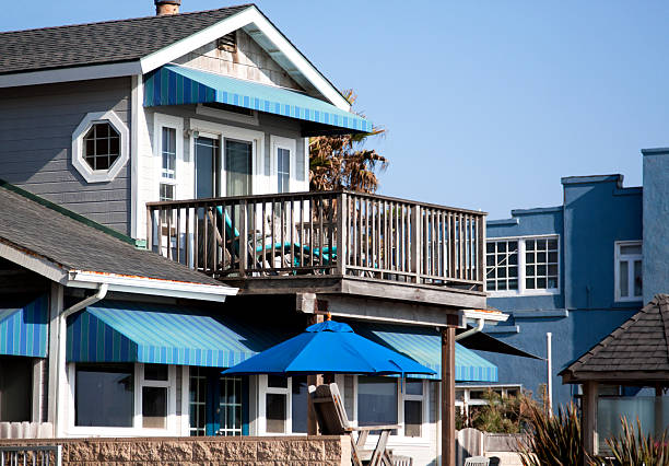 istock Beach House with Balcony and Awnings 171304010