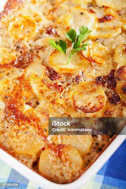 Potato And Cheese Casserole Stock Photo - Download Image Now - Casserole, Cheese, Close-up
