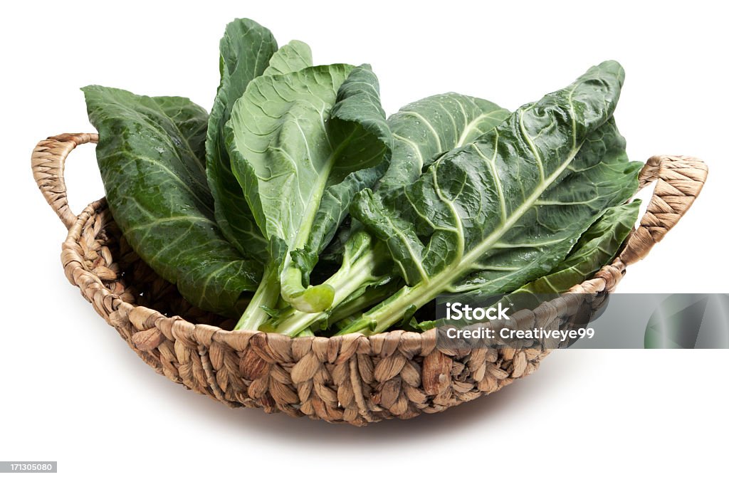 Collard greens Collard greens in basket Collard Greens Stock Photo