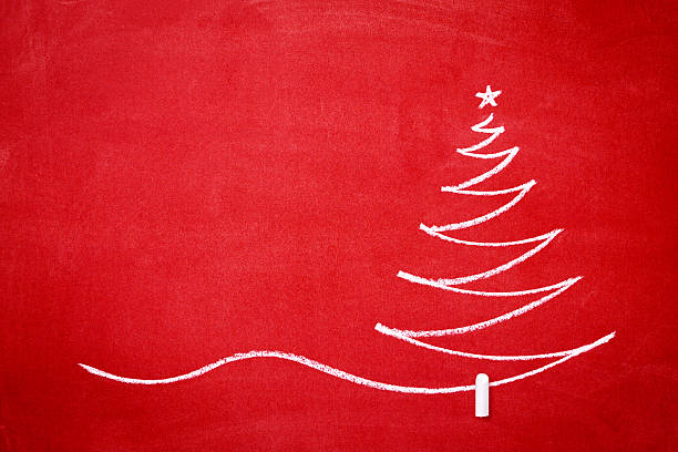 クリスマスツリーの redboard - blackboard chalk nobody blank ストックフォトと画像