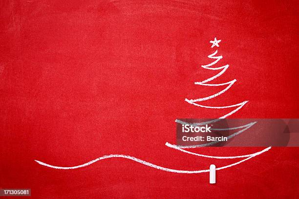 Christmas Tree On The Redboard Stock Photo - Download Image Now - Christmas, Red, Christmas Tree