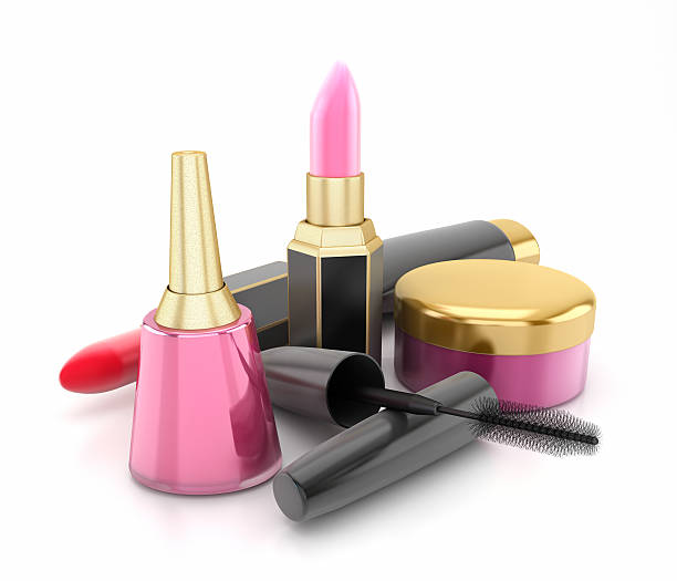 cosmetics (make-up objekte) - nail polish isolated cosmetics bottle stock-fotos und bilder
