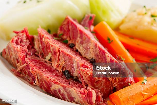 Corned Beef Dinner Stock Photo - Download Image Now - Corned Beef, Cabbage, Carrot