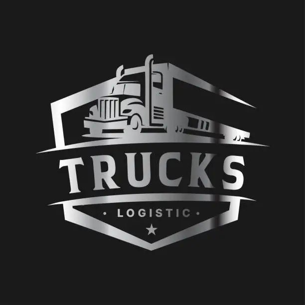 Vector illustration of Truck Company Transportation Design Vector Illustration