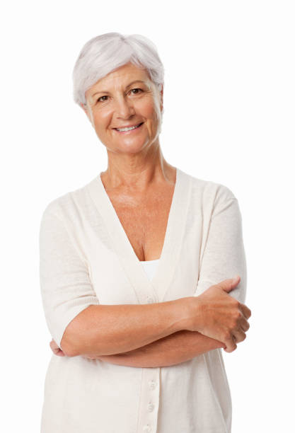 istock Senior Smiling With Arms Crossed - Isolated 171306586