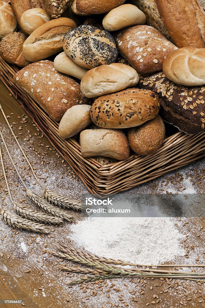 Bread Assortment of breads Bun - Bread Stock Photo