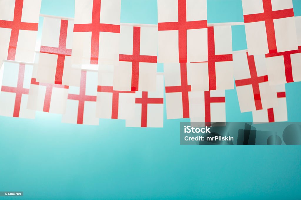 Saint George's Bandeira inglesa comemorativo bunting - Foto de stock de Bandeirinha royalty-free