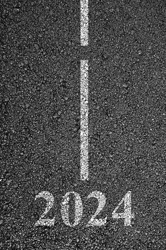 Empty road to upcoming 2024