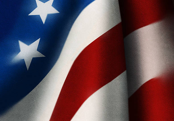 american flag on leather stock photo