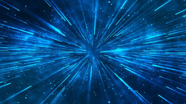 istock Abstract blurred particle lines background in blue colors 1713079736