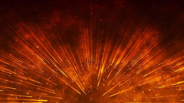 istock Abstract blurred particle lines background in orange colors 1713079757