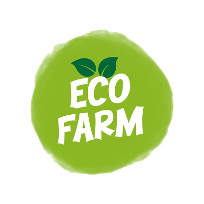 Eco Farm Badge Design. Organic Product, Healthy Lifestyle