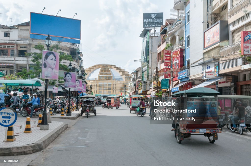 프놈펜 캔디드 전경 - 로열티 프리 거리 스톡 사진