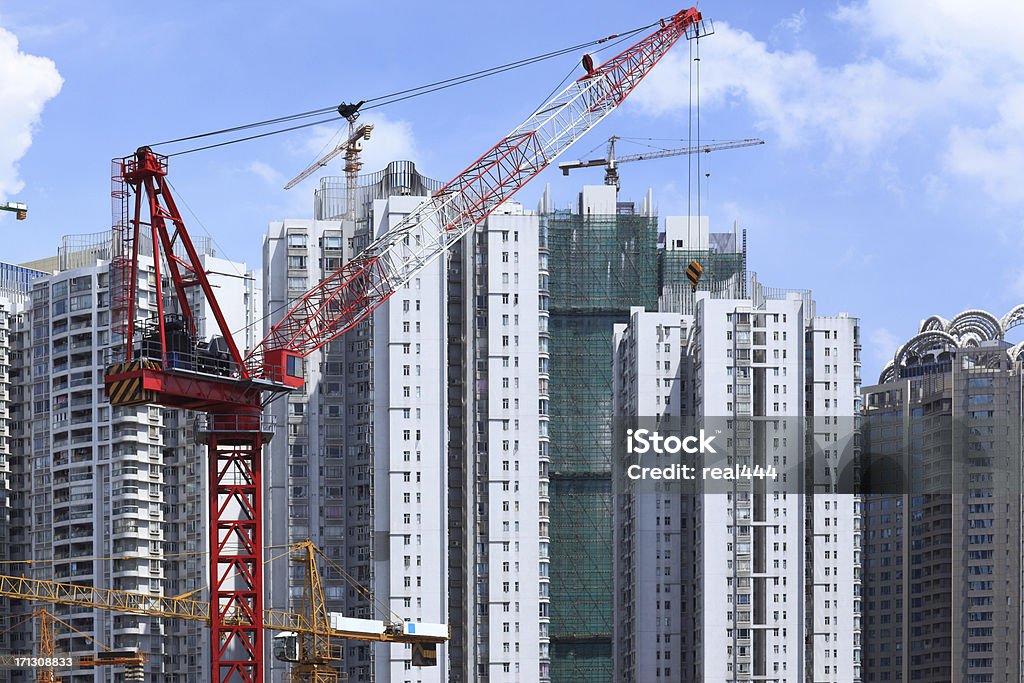 Arranha-céus e construção site em guangzhou - Royalty-free China Foto de stock