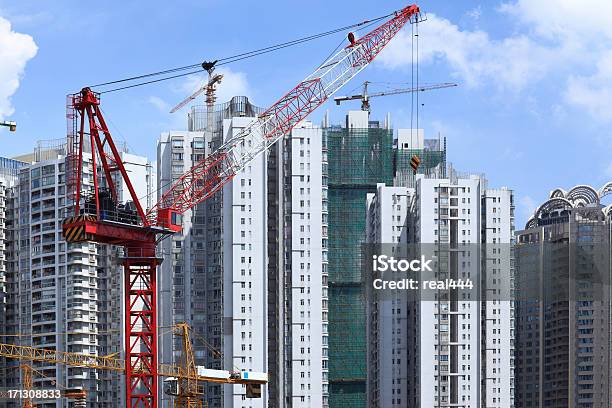 Arranhacéus E Construção Site Em Guangzhou - Fotografias de stock e mais imagens de China - China, Indústria de construção, Apartamento