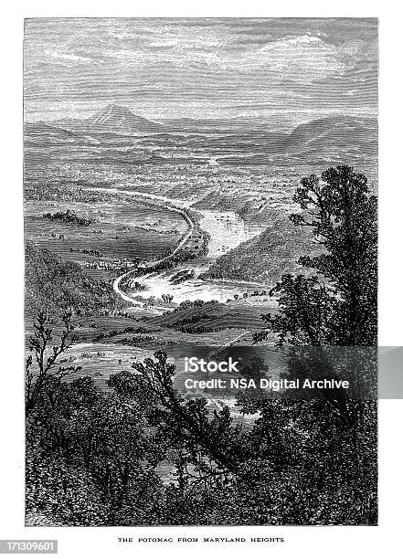 Vetores de Rio Potomac West Virginiahistórico American Ilustrações e mais imagens de Gravação