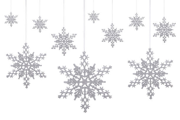 Silver Glitter Snowflakes Stock Photo - Download Image Now - Snowflake  Shape, Christmas Ornament, Silver Colored - iStock