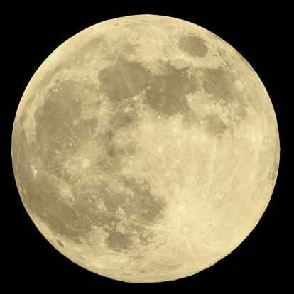 Very high resolution Full Moon. Pitch black sky, and plenty of room for contrast, brightness and color adjustment.
