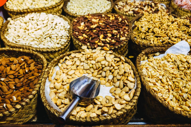 istock Baskets full of various heart-healthy nuts. 1713101294