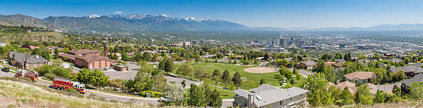 American suburbs panorama Salt Lake City