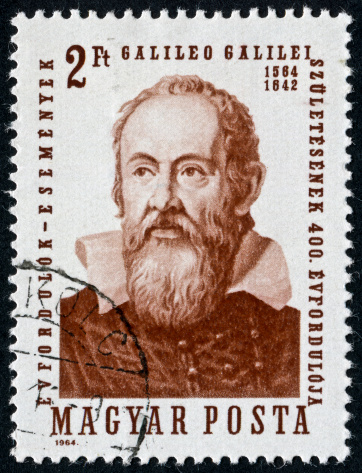 Cancelled Stamp From Hungary Featuring The Scientist Galileo Galilei