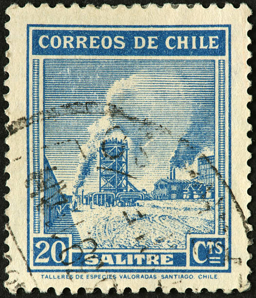 istock heavy industry on an old Chilean postage stamp 171310333