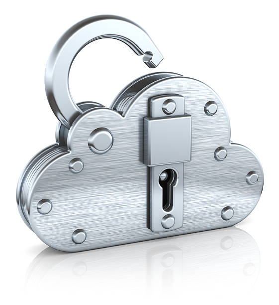 Internet security cloud padlock concept stock photo