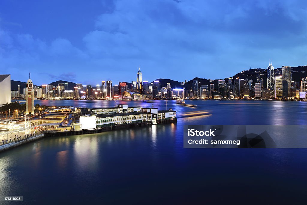 Victoria Harbour e Hong Kong - Foto stock royalty-free di Affari